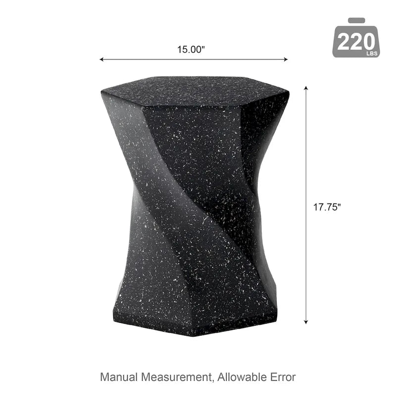 Glitzhome Sgabello da giardino in finto terrazzo stile Twist MGO 17,75H