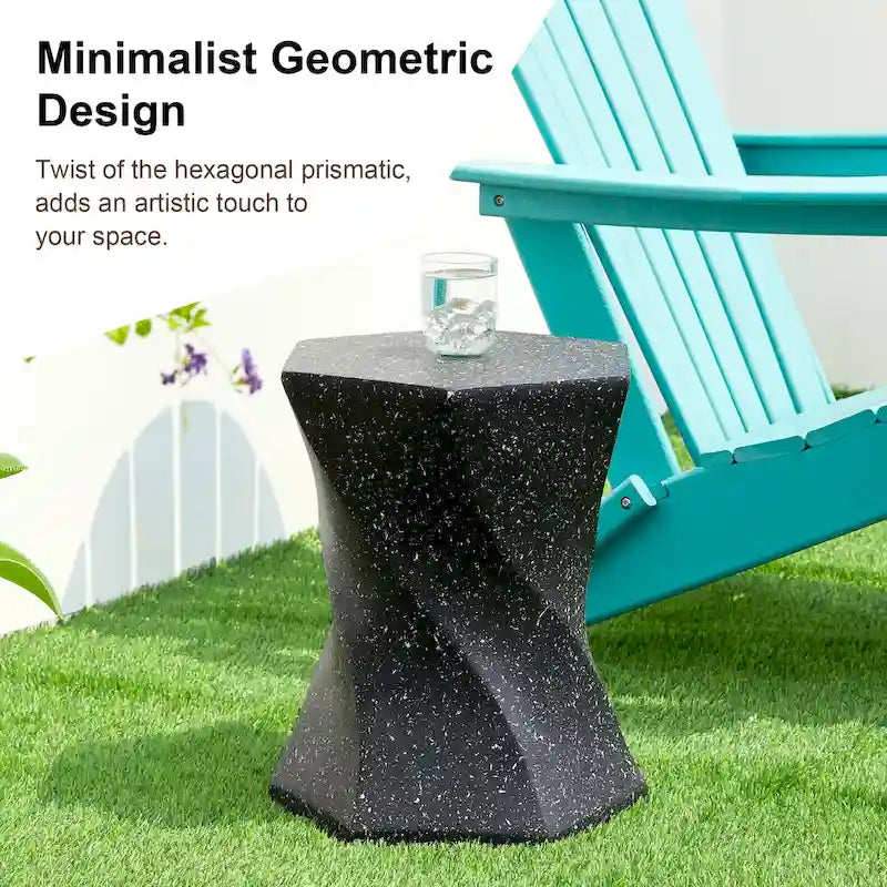 Glitzhome Sgabello da giardino in finto terrazzo stile Twist MGO 17,75H