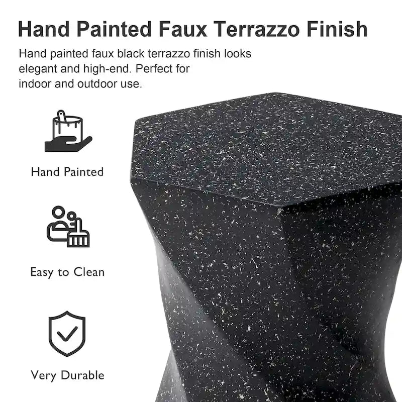 Glitzhome Sgabello da giardino in finto terrazzo stile Twist MGO 17,75H