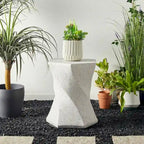 Glitzhome Sgabello da giardino in finto terrazzo stile Twist MGO 17,75H