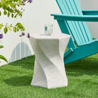 Glitzhome Sgabello da giardino in finto terrazzo stile Twist MGO 17,75H