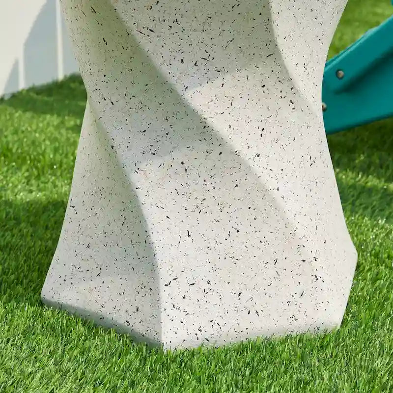 Glitzhome Sgabello da giardino in finto terrazzo stile Twist MGO 17,75H