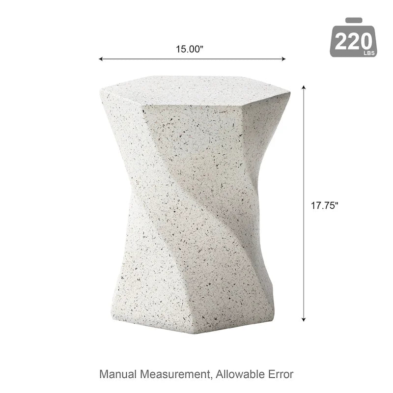 Glitzhome Sgabello da giardino in finto terrazzo stile Twist MGO 17,75H
