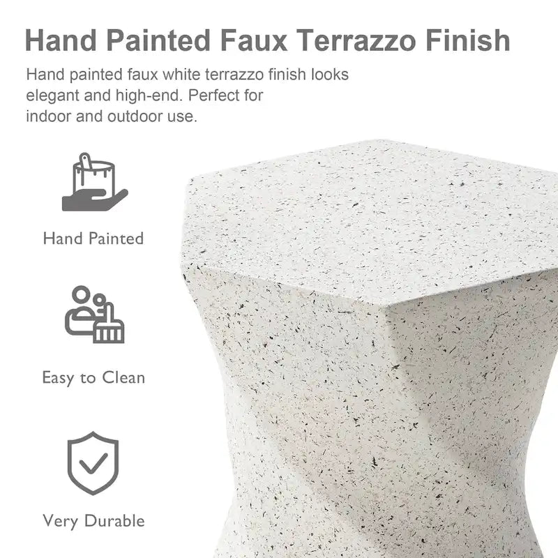 Glitzhome Sgabello da giardino in finto terrazzo stile Twist MGO 17,75H