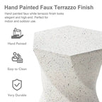 Glitzhome Sgabello da giardino in finto terrazzo stile Twist MGO 17,75H