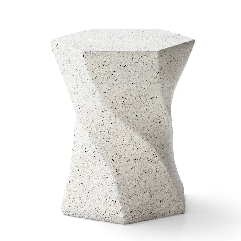 Glitzhome Sgabello da giardino in finto terrazzo stile Twist MGO 17,75H