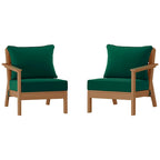 Polytrends Birchwood Divanetto da esterni per patio a due posti in HDPE, per tutte le stagioni, con seduta profonda e effetto teak (2 pezzi)