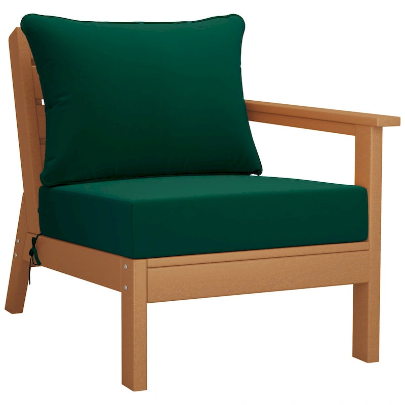 Polytrends Birchwood Divanetto da esterni per patio a due posti in HDPE, per tutte le stagioni, con seduta profonda e effetto teak (2 pezzi)