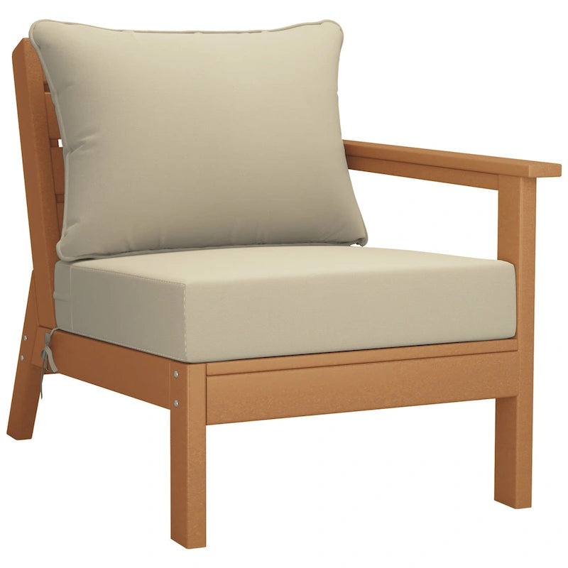 Polytrends Birchwood Divanetto da esterni per patio a due posti in HDPE, per tutte le stagioni, con seduta profonda e effetto teak (2 pezzi)