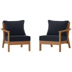 Polytrends Birchwood Divanetto da esterni per patio a due posti in HDPE, per tutte le stagioni, con seduta profonda e effetto teak (2 pezzi)