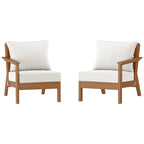 Polytrends Birchwood Divanetto da esterni per patio a due posti in HDPE, per tutte le stagioni, con seduta profonda e effetto teak (2 pezzi)