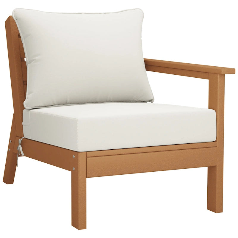 Polytrends Birchwood Divanetto da esterni per patio a due posti in HDPE, per tutte le stagioni, con seduta profonda e effetto teak (2 pezzi)
