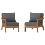Polytrends Birchwood Divanetto da esterni per patio a due posti in HDPE, per tutte le stagioni, con seduta profonda e effetto teak (2 pezzi)