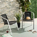 SAFAVIEH Wrangell Indoor-Outdoor White Stacking Armchair (Set of 2) - 22W x 23D x 28H