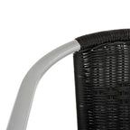 SAFAVIEH Wrangell Sedia impilabile con braccioli per interni ed esterni bianca (set da 2) - 22 larg. x 23 prof. x 28 alt.
