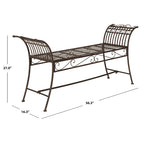 SAFAVIEH Outdoor Living Panca Hadley Rustica Marrone in Ferro - 56W x 16D x 27H