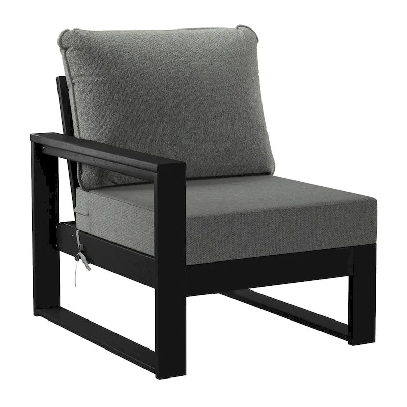Polytrends Divanetto senza fine per esterni con telaio nero