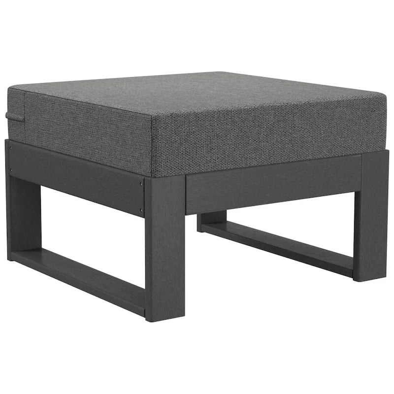 Polytrends Endless Patio Deep Seating Ottoman with Gray Frame