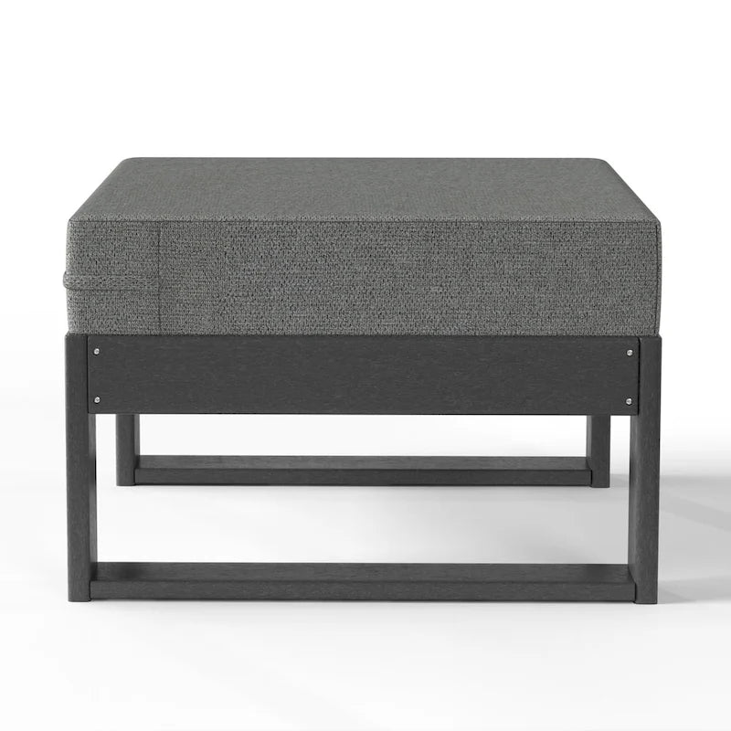 Polytrends Endless Patio, pouf-ottoman pour causeuse profonde avec cadre gris