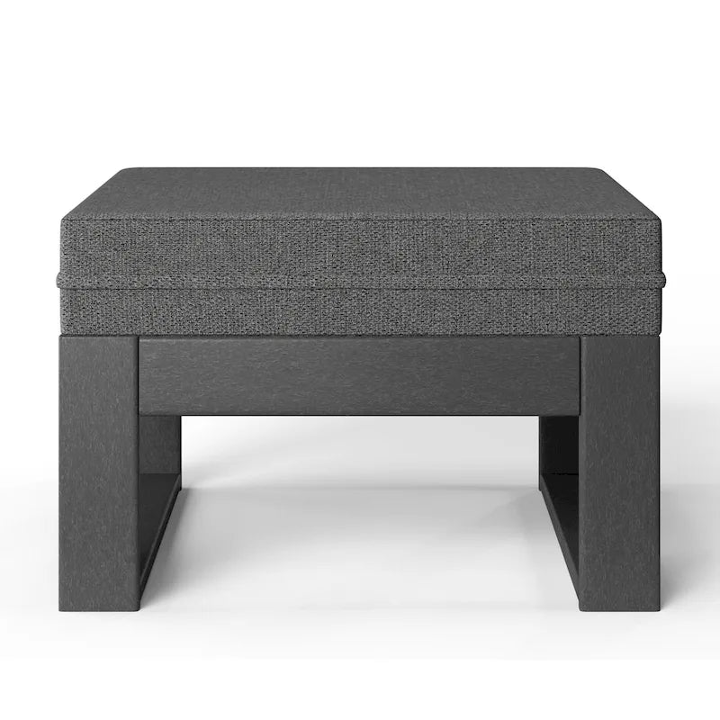 Polytrends Endless Patio, pouf-ottoman pour causeuse profonde avec cadre gris