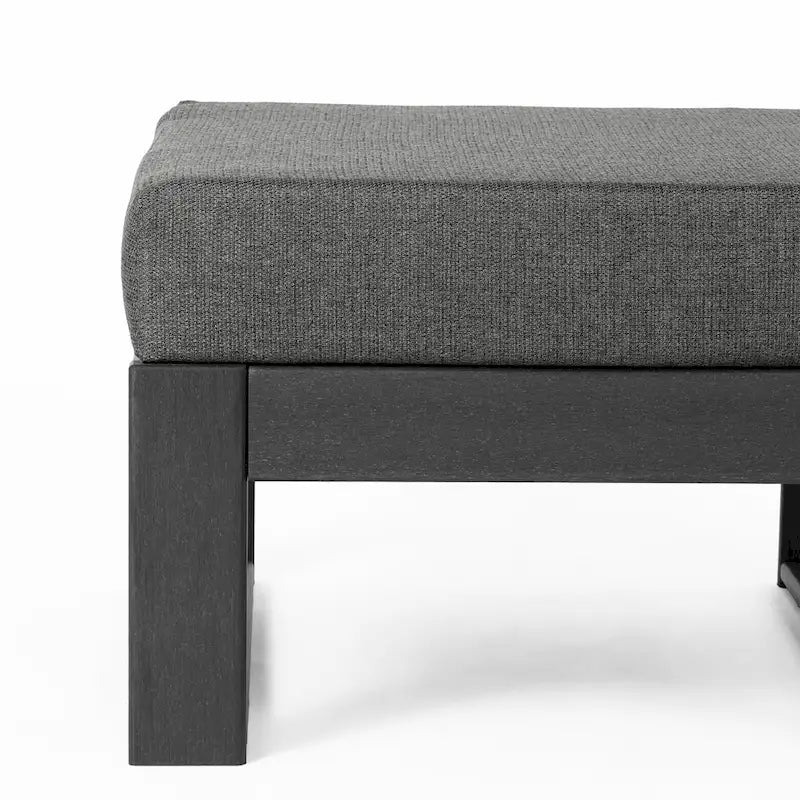 Polytrends Endless Patio, pouf-ottoman pour causeuse profonde avec cadre gris