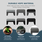 Polytrends Endless Patio, pouf-ottoman pour causeuse profonde avec cadre gris