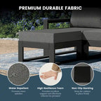 Polytrends Endless Patio, pouf-ottoman pour causeuse profonde avec cadre gris