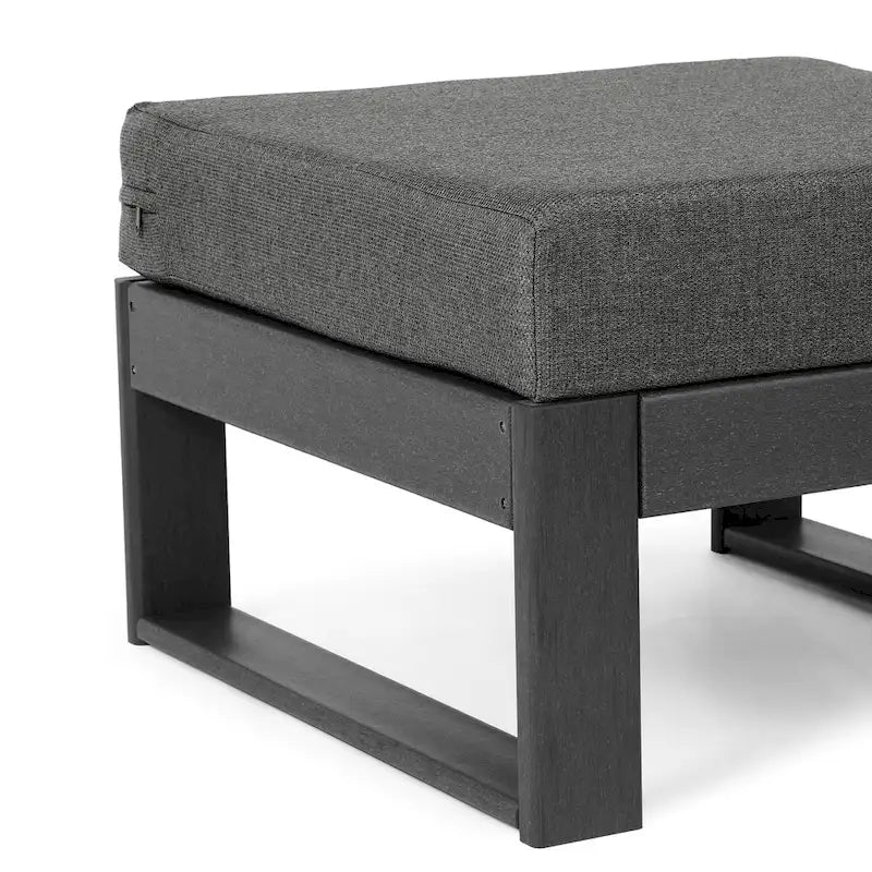 Polytrends Endless Patio, pouf-ottoman pour causeuse profonde avec cadre gris