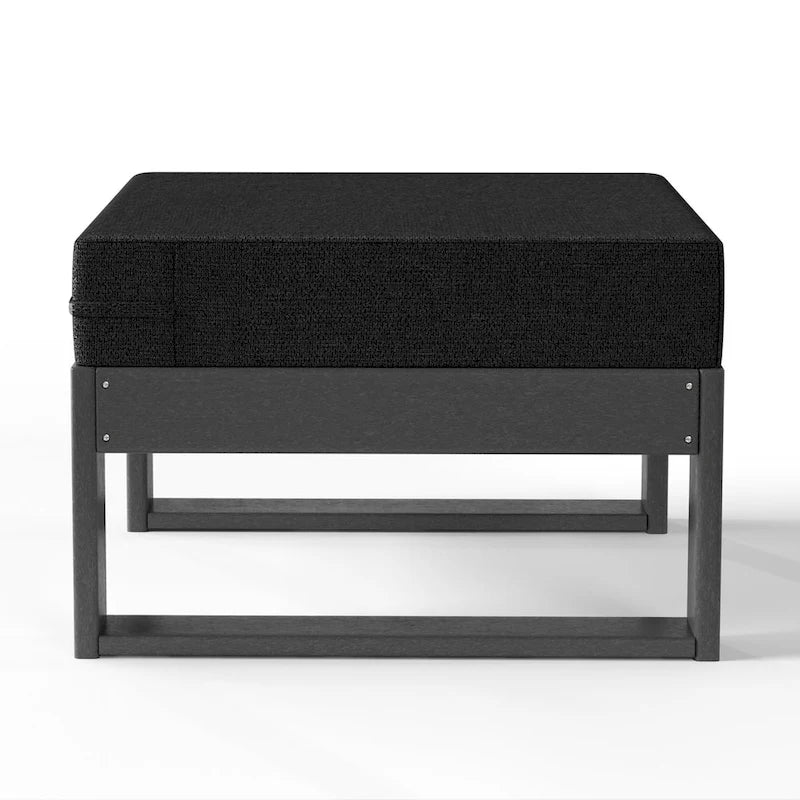 Polytrends Endless Patio, pouf-ottoman pour causeuse profonde avec cadre gris