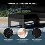 Polytrends Endless Patio, pouf-ottoman pour causeuse profonde avec cadre gris