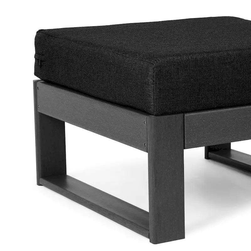 Polytrends Endless Patio, pouf-ottoman pour causeuse profonde avec cadre gris