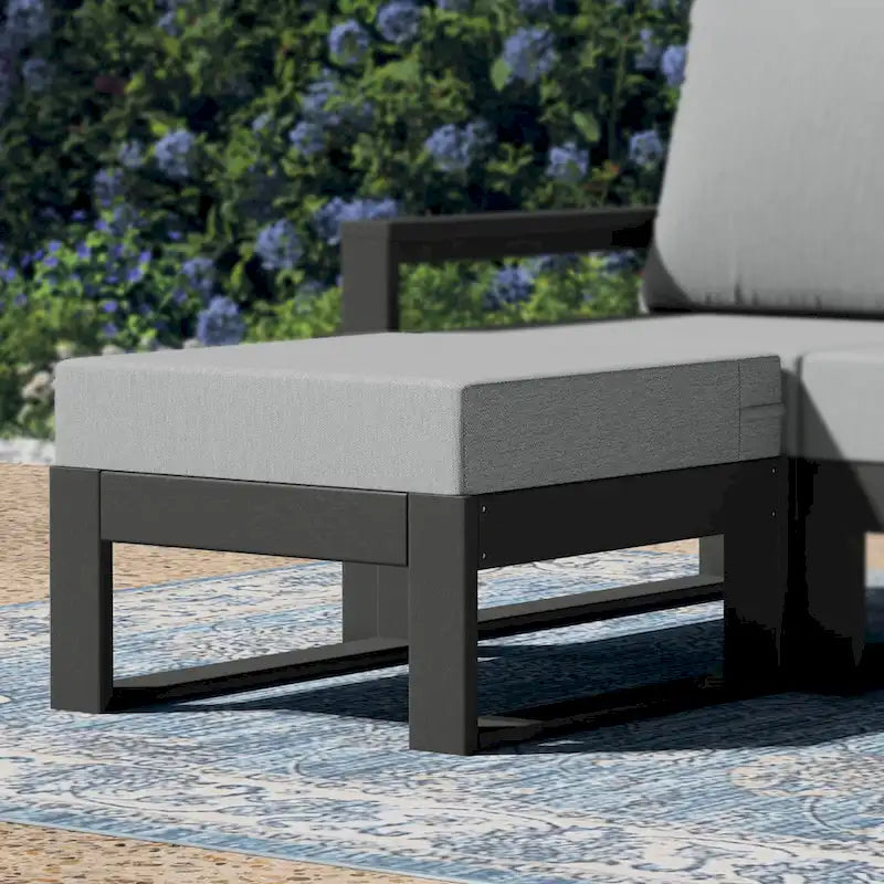 Polytrends Endless Patio, pouf-ottoman pour causeuse profonde avec cadre gris