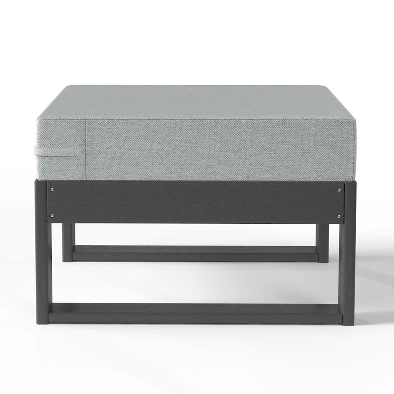 Polytrends Endless Patio, pouf-ottoman pour causeuse profonde avec cadre gris