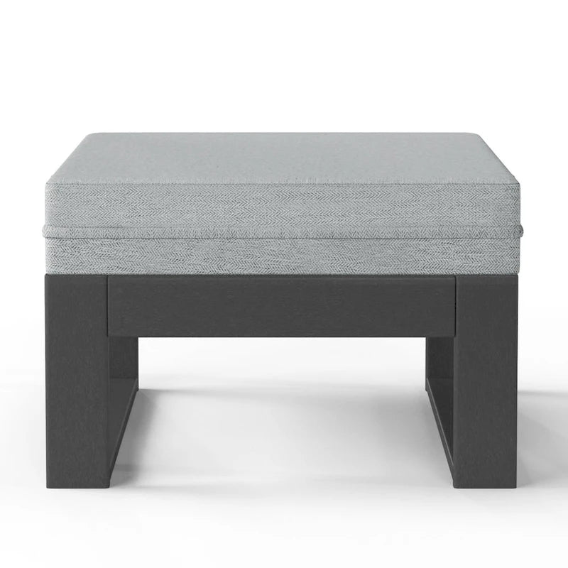 Polytrends Endless Patio, pouf-ottoman pour causeuse profonde avec cadre gris