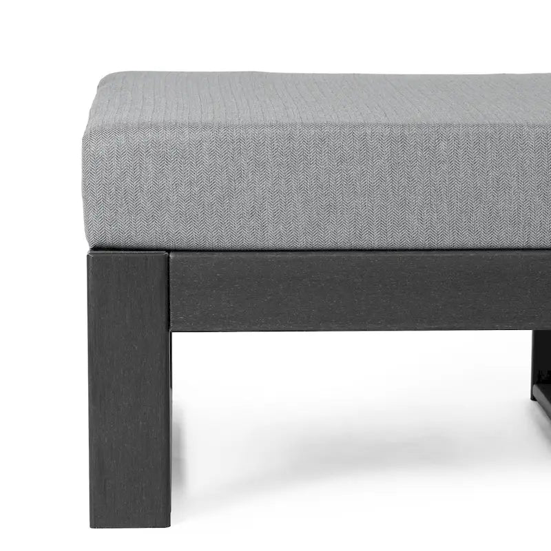 Polytrends Endless Patio, pouf-ottoman pour causeuse profonde avec cadre gris