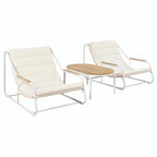 Ensemble de 3 chaises longues de piscine – Chaises longues d'extérieur avec table d'appoint en acacia