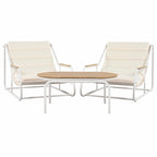 Ensemble de 3 chaises longues de piscine – Chaises longues d'extérieur avec table d'appoint en acacia