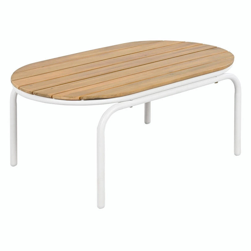 Ensemble de 3 chaises longues de piscine – Chaises longues d'extérieur avec table d'appoint en acacia