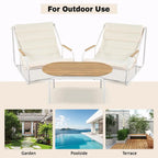Ensemble de 3 chaises longues de piscine – Chaises longues d'extérieur avec table d'appoint en acacia