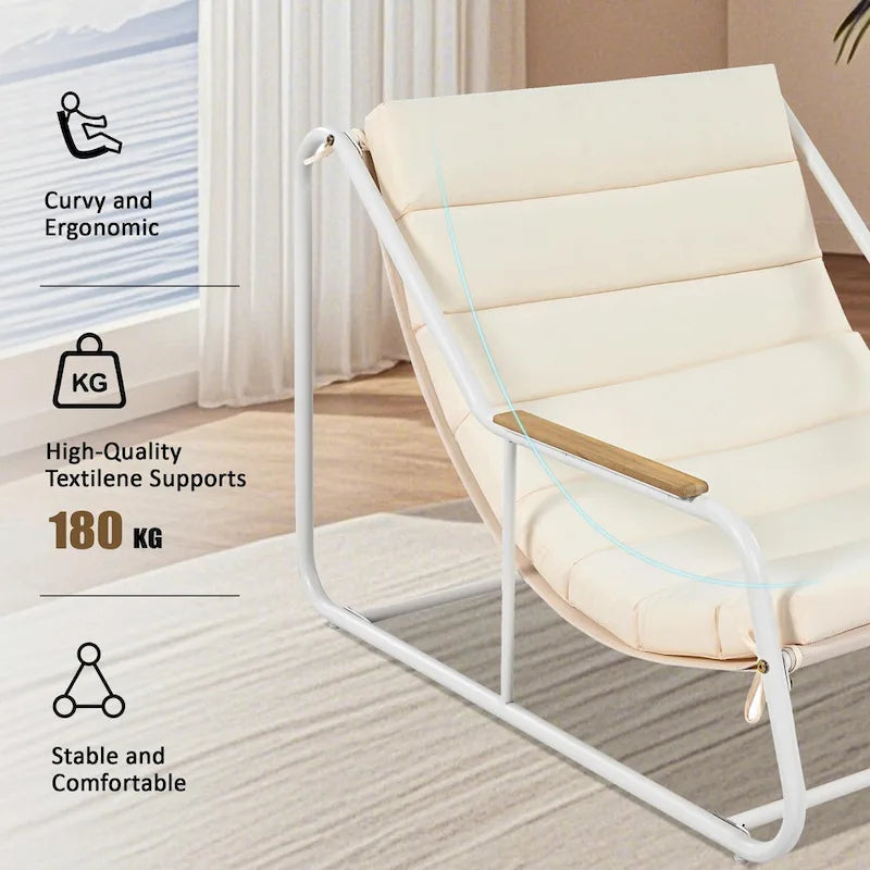 Ensemble de 3 chaises longues de piscine – Chaises longues d'extérieur avec table d'appoint en acacia