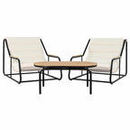 Ensemble de 3 chaises longues de piscine – Chaises longues d'extérieur avec table d'appoint en acacia