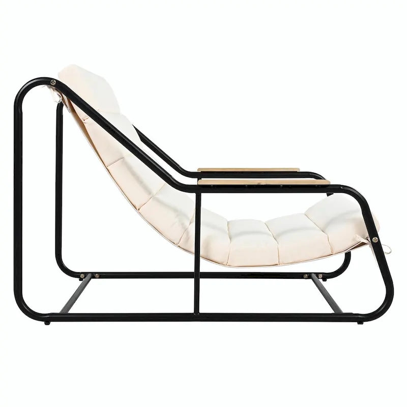 Ensemble de 3 chaises longues de piscine – Chaises longues d'extérieur avec table d'appoint en acacia