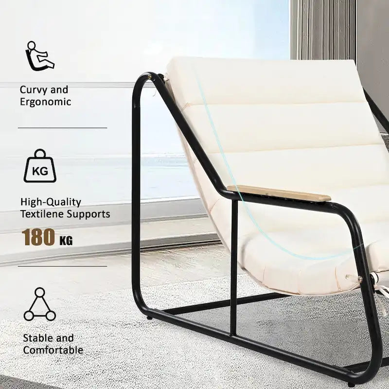 Ensemble de 3 chaises longues de piscine – Chaises longues d'extérieur avec table d'appoint en acacia