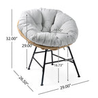 Ensemble de 2 chaises longues d'extérieur en osier