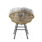 Ensemble de 2 chaises longues d'extérieur en osier