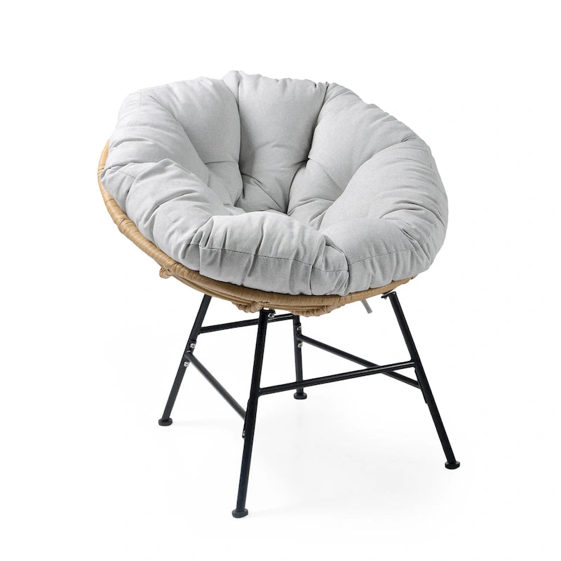 Ensemble de 2 chaises longues d'extérieur en osier