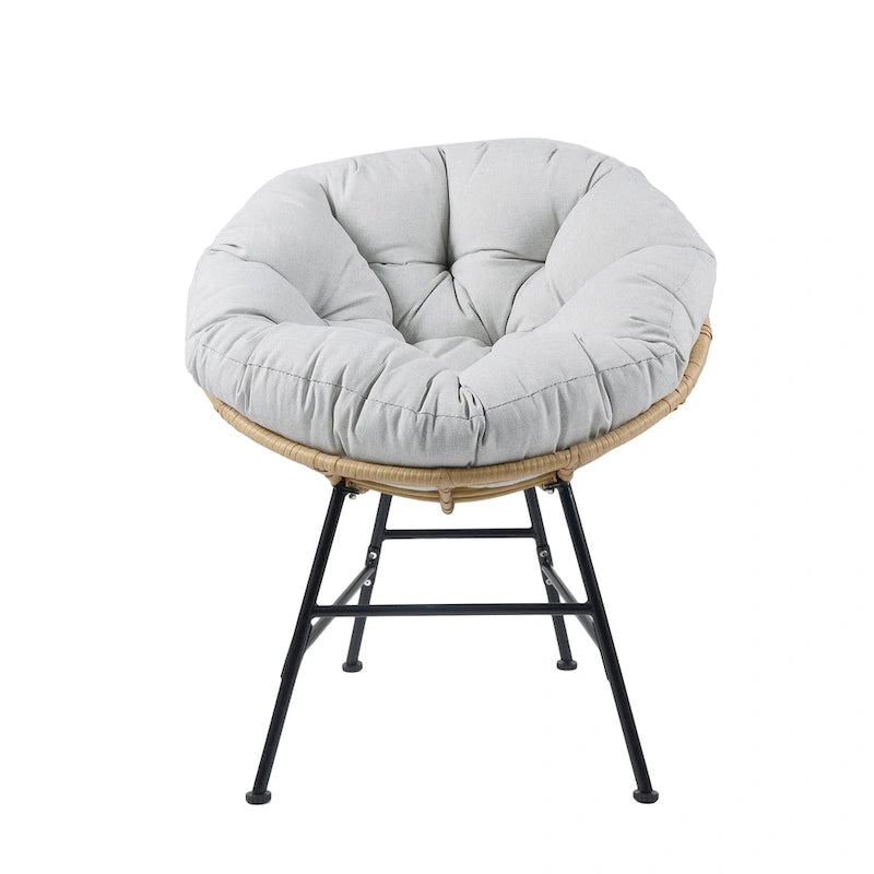 Ensemble de 2 chaises longues d'extérieur en osier