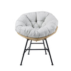 Ensemble de 2 chaises longues d'extérieur en osier