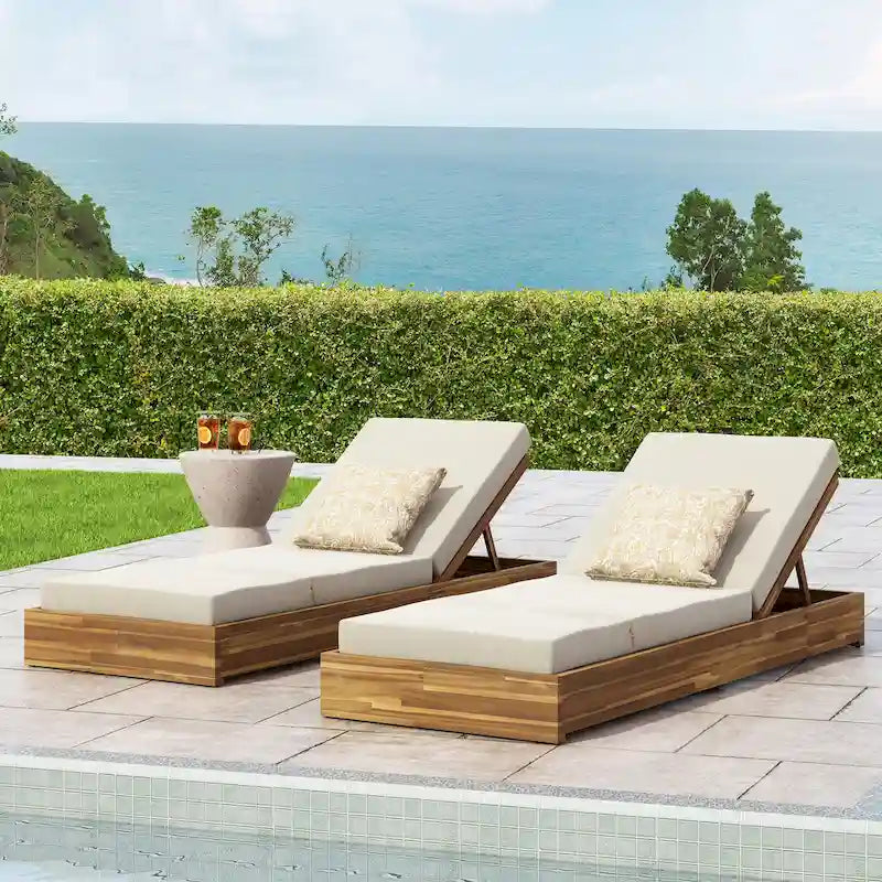 Christopher Knight Home Outdoor Comfort Chaise Lounge Set of 2