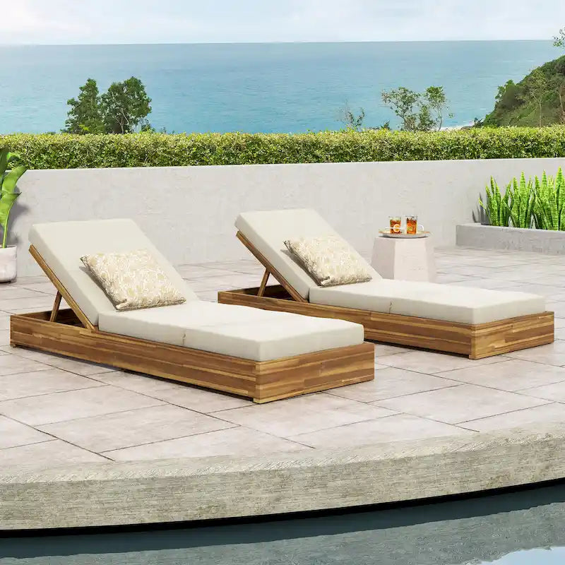 Set di 2 Chaise Lounge da esterno Christopher Knight Home Comfort